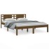 Estructura de cama madera maciza de pino marrón miel 120x200