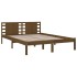 Estructura de cama madera maciza de pino marrón miel 120x200