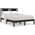 Estructura de cama madera maciza negra 120x190