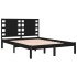 Estructura de cama madera maciza negra 120x190