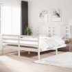 Estructura de cama de madera maciza de pino blanca 160x200 cm