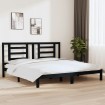 Estructura de cama de madera maciza de pino negro 200x200 cm