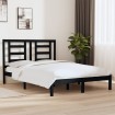 Estructura de cama de madera maciza de pino negra 140x190 cm