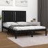 Estructura de cama madera maciza negra 120x190