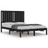 Estructura de cama madera maciza negra 120x190