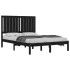 Estructura de cama madera maciza negra 120x190