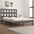 Estructura de cama madera maciza gris Super King 180x200