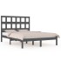 Estructura de cama madera maciza gris Super King 180x200