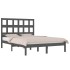 Estructura de cama madera maciza gris Super King 180x200