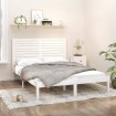 Estructura de cama madera maciza blanca King Size 150x200 cm