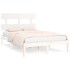 Estructura de cama de madera maciza blanca 140x190