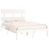 Estructura de cama de madera maciza blanca 140x190