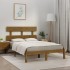 Estructura de cama madera maciza de pino marrón miel 200x200