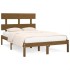 Estructura de cama madera maciza de pino marrón miel 200x200