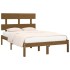 Estructura de cama madera maciza de pino marrón miel 200x200