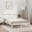 Estructura de cama madera maciza blanco Supe King 180x200 cm