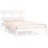 Estructura de cama madera maciza blanco 200x200