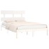 Estructura de cama madera maciza blanco 200x200