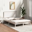 Estructura de cama de madera maciza blanca 135x190 cm