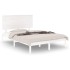 Estructura de cama de madera maciza blanca 135x190