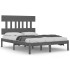 Estructura de cama madera maciza gris King Size 150x200