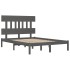 Estructura de cama madera maciza gris King Size 150x200