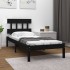 Estructura de cama madera maciza negra 100x200