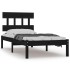 Estructura de cama madera maciza negra 100x200