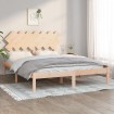 Estructura de cama doble madera maciza 140x190 cm