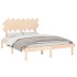 Estructura de cama doble madera maciza 140x190