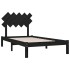 Estructura de cama de madera maciza negro 100x200