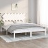 Estructura de cama madera maciza blanco 140x200