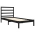 Estructura de cama madera maciza individual negra 75x190