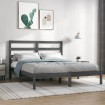 Estructura de cama madera maciza gris doble 135x190 cm