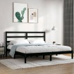 Estructura de cama madera maciza negro Supe King 180x200 cm