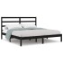 Estructura de cama madera maciza negro Supe King 180x200