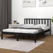 Estructura de cama madera maciza pino negra doble 120x190 cm