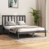 Estructura de cama madera maciza de pino doble gris