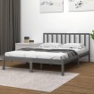 Estructura de cama de madera maciza de pino gris 200x200 cm