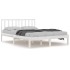 Estructura de cama madera maciza blanco Super King 180x200