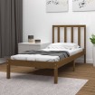 Estructura de cama madera maciza pino marrón miel 100x200 cm