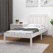 Estructura de cama madera maciza de pino blanco 90x190 cm