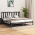 Estructura de cama de madera maciza de pino gris 200x200