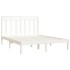 Estructura de cama de madera maciza blanca 140x190