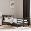 Estructura de cama madera maciza gris doble 135x190 cm