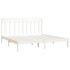 Estructura de cama madera maciza blanco 200x200