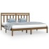 Estructura de cama madera maciza de pino marrón miel 200x200