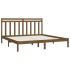 Estructura de cama madera maciza de pino marrón miel 200x200