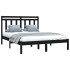 Estructura de cama madera maciza negra King Size 150x200