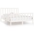 Estructura de cama de madera maciza blanca 140x190